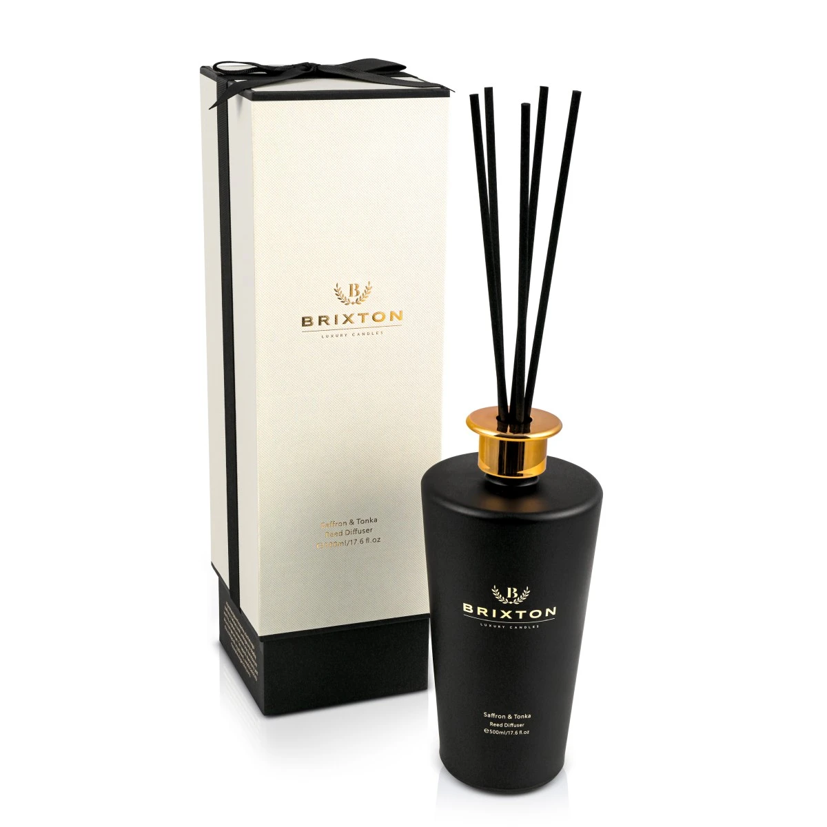 Dyfuzor zapachowy w szkle z patyczkami 500ml Saffron & Tonka