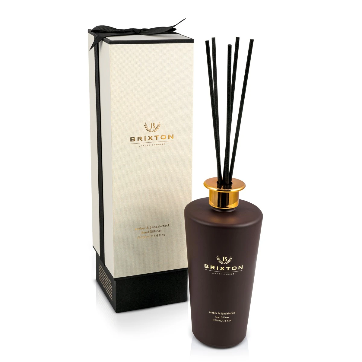 Dyfuzor zapachowy w szkle z patyczkami 500ml Amber & Sandalwood