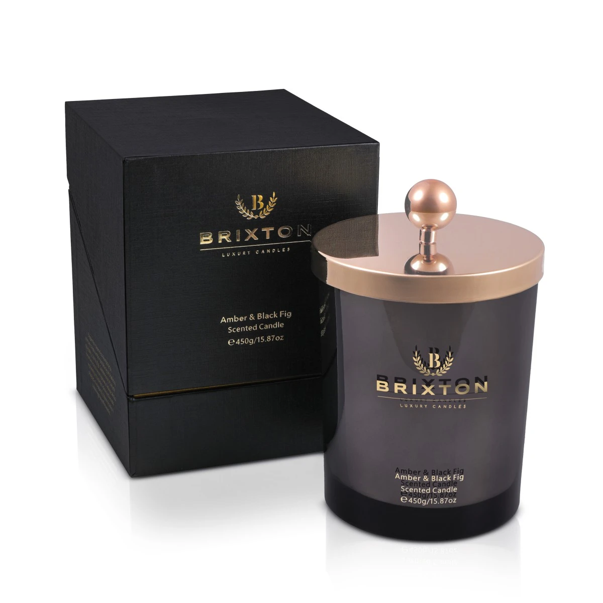 Świeca zapachowa w szkle 450g Amber & Black Fig