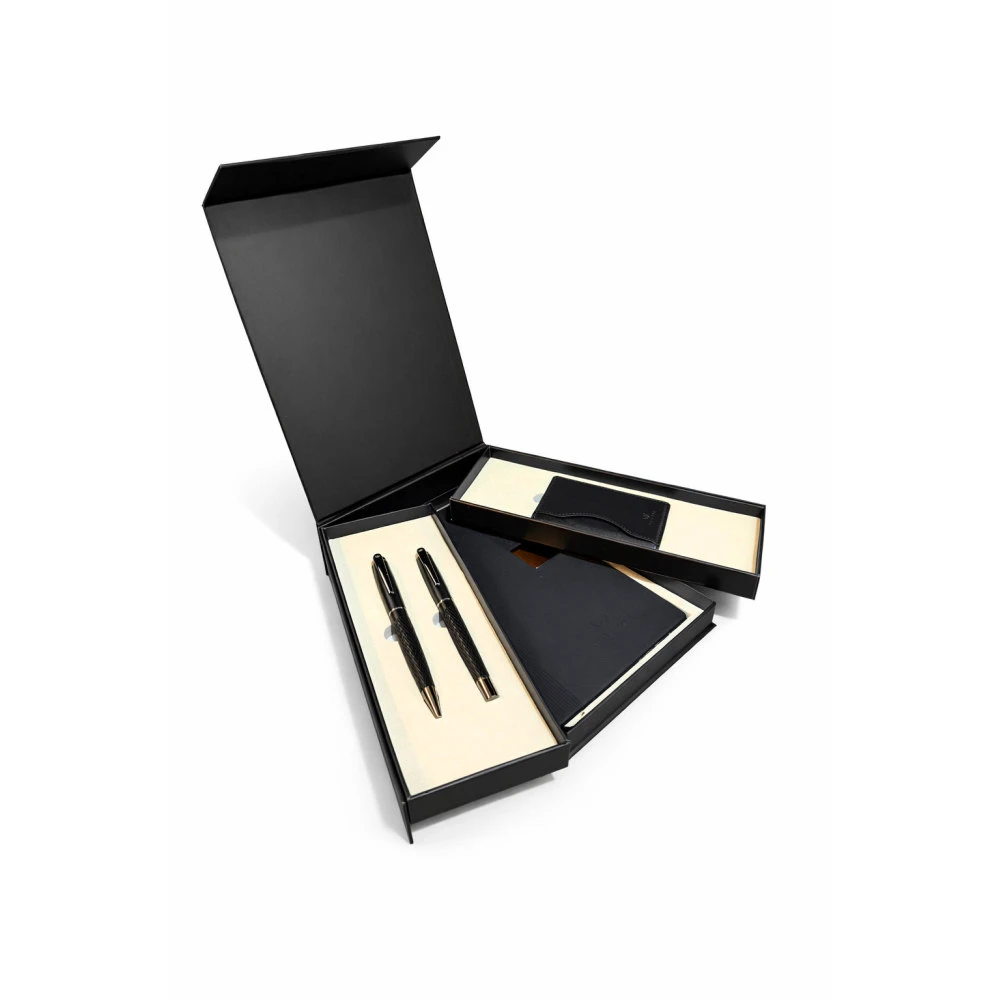 Zestaw Excellence Pióro Kulkowe i Długopis z Notatnikiem i Etui na karty w pudełku prezentowym